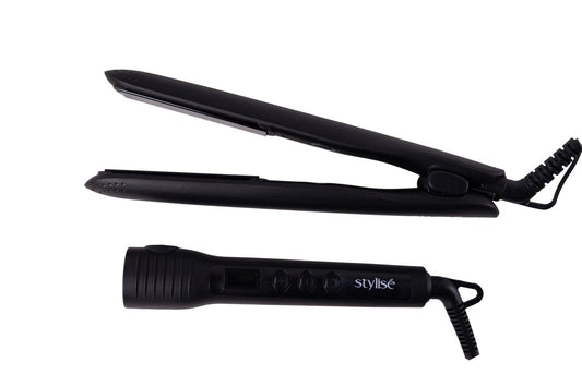 Kit Profesional Stylise Ferro Con 4 Puntas+plancha 5 en 1 Color Negro